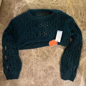 NWT Cider emerald green crop top